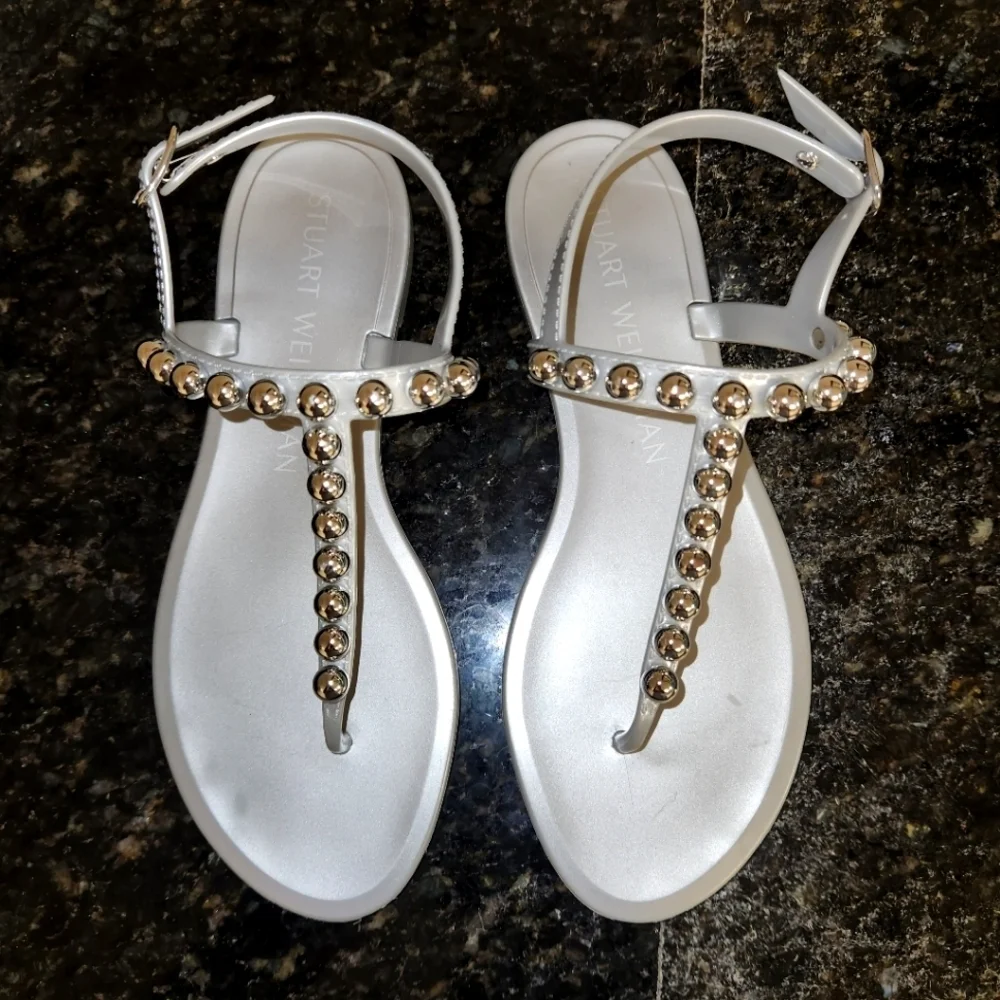 Stuart Weitzman glossy silver